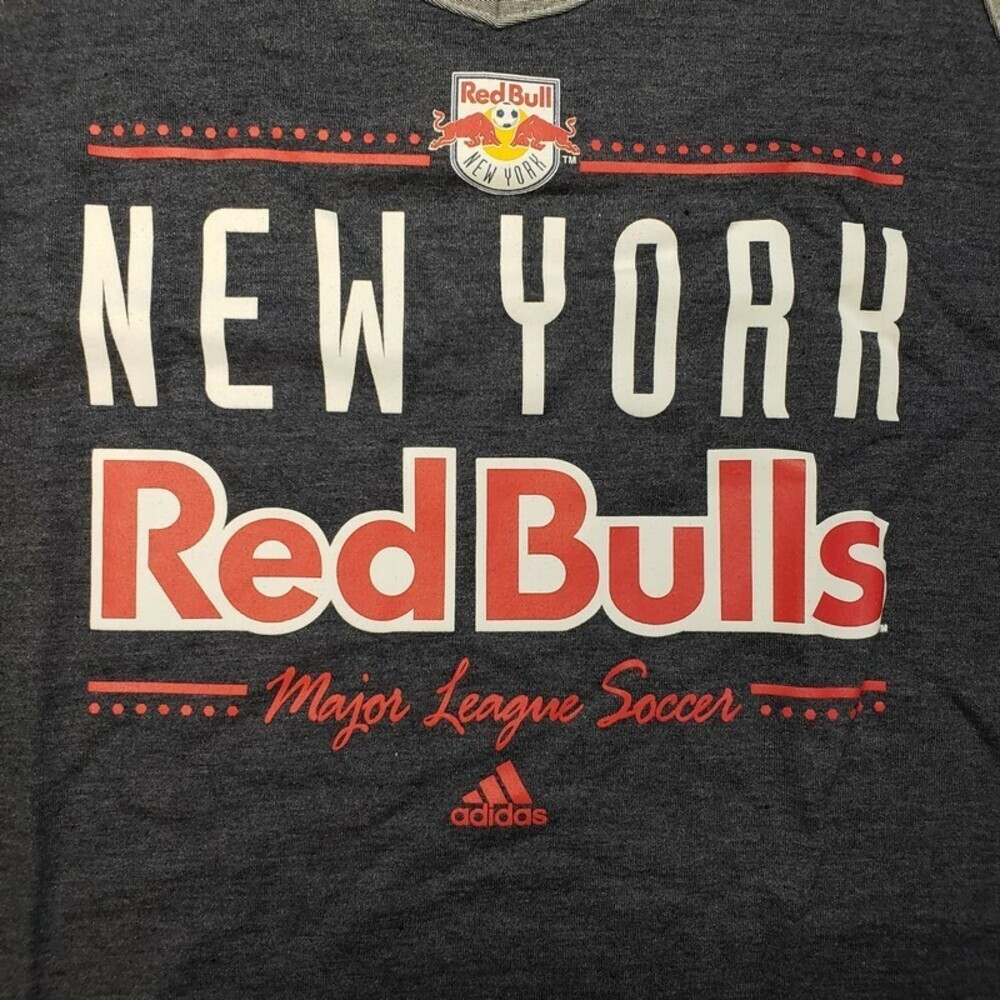 Adidas Womens Size XL MLS New York Red Bulls Honeycomb Lines V Neck Tank Navy - Picture 3 of 4